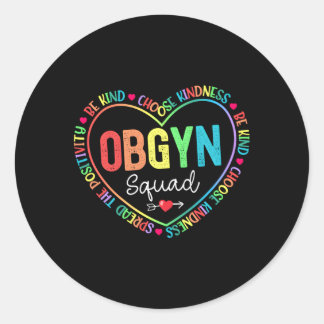 Pegatina Redonda Ob Gyn Squad Obstetriólogo Ginecólogo de la Salud
