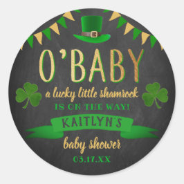 Pegatina Redonda O'Baby St. Patrick's Day Baby Shower
