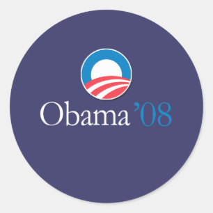 Pegatina Redonda Obama 2008