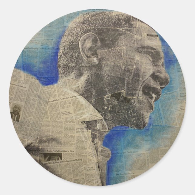 Pegatina Redonda Obama 2008 (Anverso)