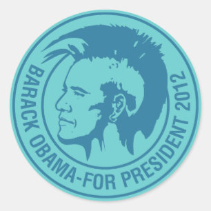 Pegatina Redonda Obama 2012