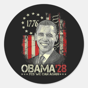 Pegatina Redonda Obama 2028 _2