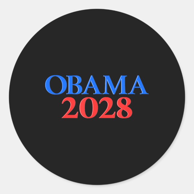 Pegatina Redonda Obama 2028 _9 (Anverso)