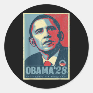 Pegatina Redonda Obama 2028 Arreglemos Esto