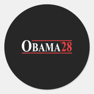 Pegatina Redonda Obama 28 Retro Vintage
