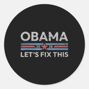 Pegatina Redonda Obama arregle esto, patriótico retro de Obama