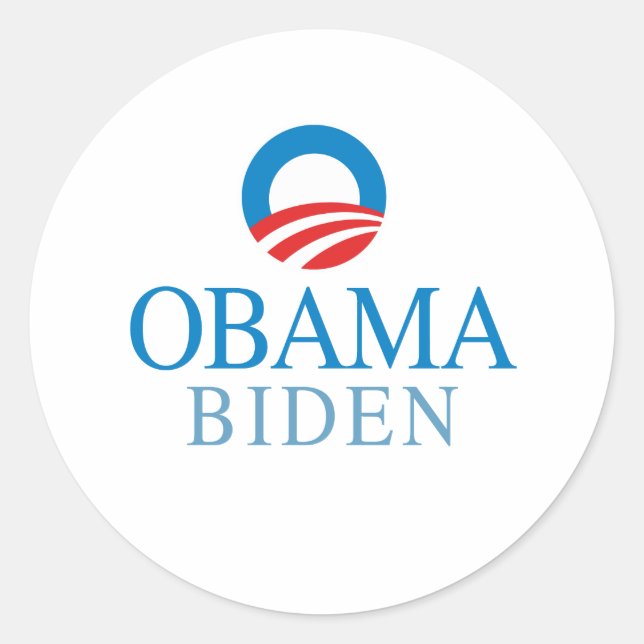 Pegatina Redonda Obama Biden (Anverso)