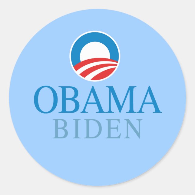 Pegatina Redonda Obama Biden (Anverso)