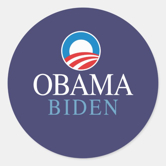 Pegatina Redonda Obama Biden (Anverso)