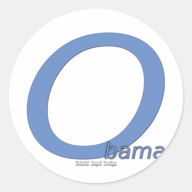 Pegatina Redonda Obama Big O (Anverso)