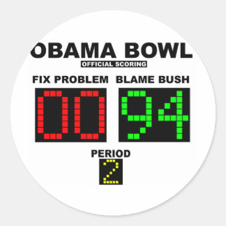 Pegatina Redonda Obama Bowl - Puntuación oficial