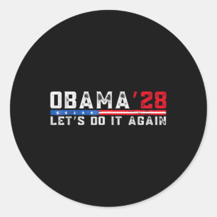 Pegatina Redonda Obama Camisa 2028 A Presidente Obama 2028
