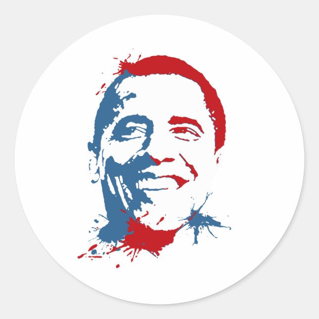 Pegatina Redonda Obama desastre (Anverso)