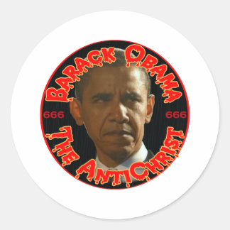 Pegatina Redonda Obama El Anticristo