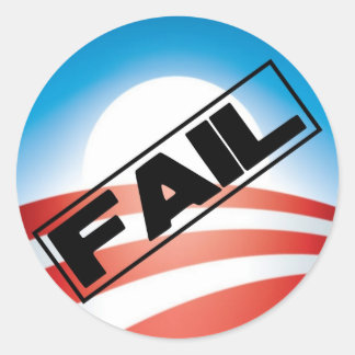Pegatina Redonda Obama: Fail