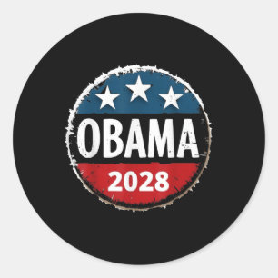 Pegatina Redonda Obama gracioso para el presidente 2028 Obama 2028