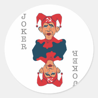 Pegatina Redonda Obama-Joker