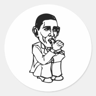 Pegatina Redonda Obama necesita un cambio de pañal