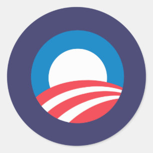 Pegatina Redonda Obama O