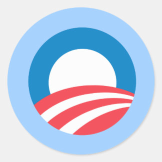 Pegatina Redonda Obama O