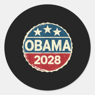 Pegatina Redonda Obama Para El Presidente 2028 Obama 2028