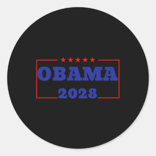 Pegatina Redonda Obama para el presidente 2028 Obama 2028 48ª Prima