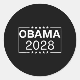 Pegatina Redonda Obama Para El Presidente 2028 Obama 2028 48º Para