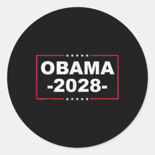 Pegatina Redonda Obama por el presidente 2028 Obama 2028 Patriótico