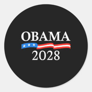 Pegatina Redonda Obama Por La Bandera Del Presidente 2028 Obama 202