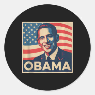 Pegatina Redonda Obama Presidente 2028 Obama 48º Presidente De A