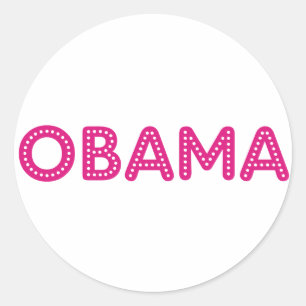 Pegatina Redonda ¡Obama Starry Lights Pegatina!