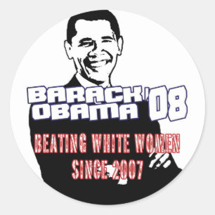 PEGATINA REDONDA OBAMA-STICKER