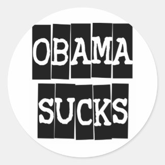 Pegatina Redonda Obama Sucks