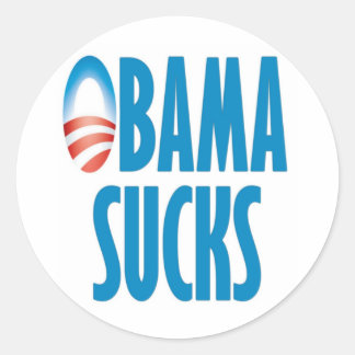 Pegatina Redonda Obama Sucks