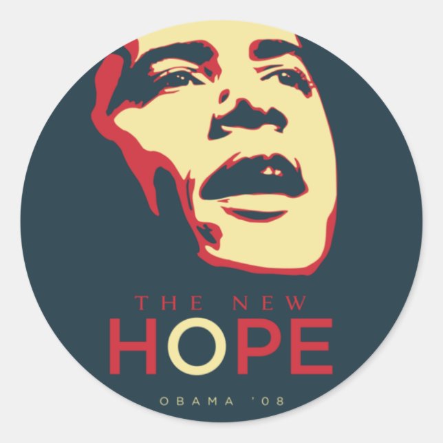 Pegatina Redonda obama_the_new_hope_redblue_1024px (Anverso)