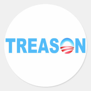 PEGATINA REDONDA OBAMA TREASON