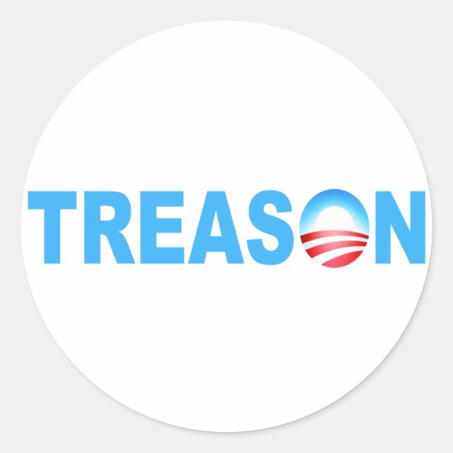 PEGATINA REDONDA OBAMA TREASON (Anverso)