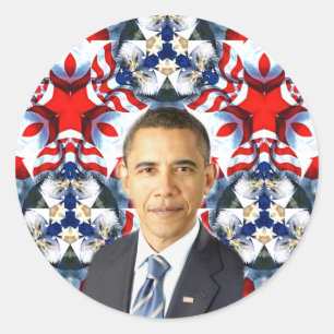 Pegatina Redonda Obama,USA_