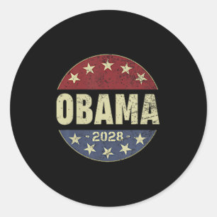 Pegatina Redonda Obama Viñeta Retro Patriótico Protesta Política 20