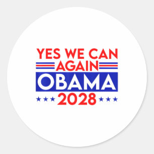 Pegatina Redonda Obama Viñeta Retro Patriótico Protesta Política 20