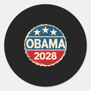 Pegatina Redonda Obama Viñeta Retro Patriótico Protesta Política 20