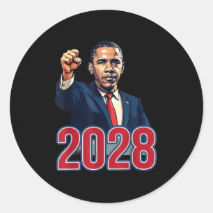 Pegatina Redonda Obama Viñeta Retro Patriótico Protesta Política 20
