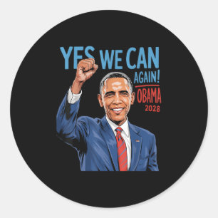 Pegatina Redonda Obama Viñeta Retro Patriótico Protesta Política 20
