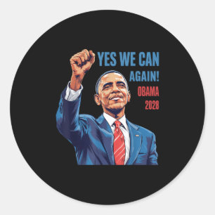 Pegatina Redonda Obama Viñeta Retro Patriótico Protesta Política 20