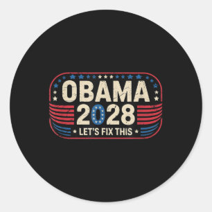 Pegatina Redonda Obama Viñeta Retro Patriótico Protesta Política 20