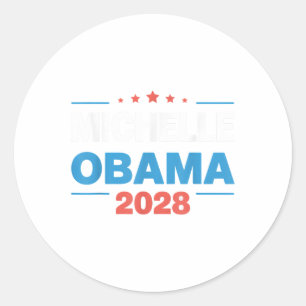 Pegatina Redonda Obama vintage presidente 2028 Obama