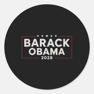 Pegatina Redonda Obama vintage presidente 2028 Obama