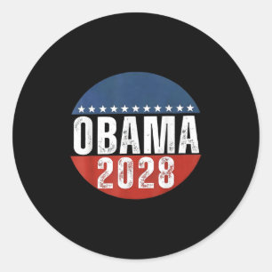 Pegatina Redonda Obama vintage presidente 2028 Obama _1