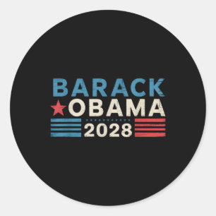 Pegatina Redonda Obama vintage presidente 2028 Obama _24