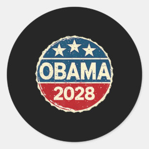 Pegatina Redonda Obama vintage presidente 2028 Obama _30